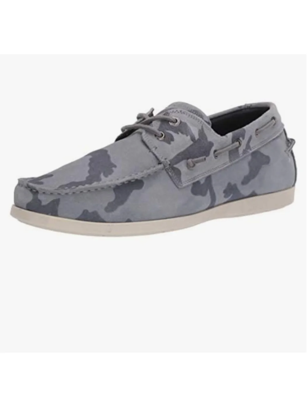 Steve Madden Gametyme Gray Camo Leather Boat Shoes Men's 13